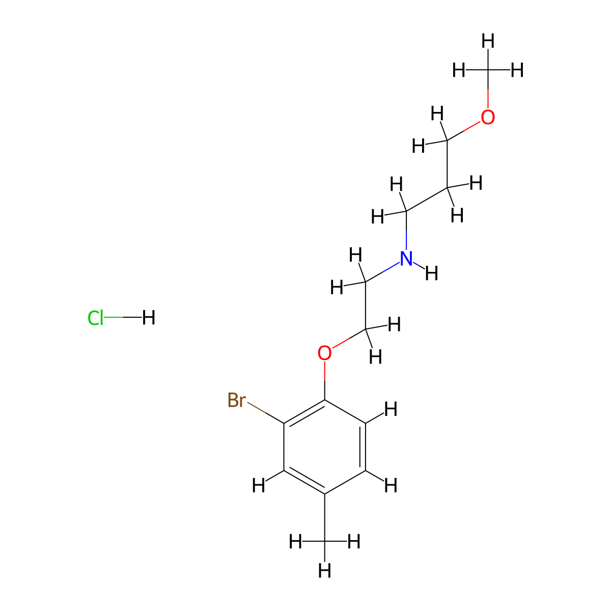 N-[2-(2-Bromo-4-methylphenoxy)ethyl]-3-methoxy-1-propanamine hydrochloride molecular structure, CAS 1609406-31-6