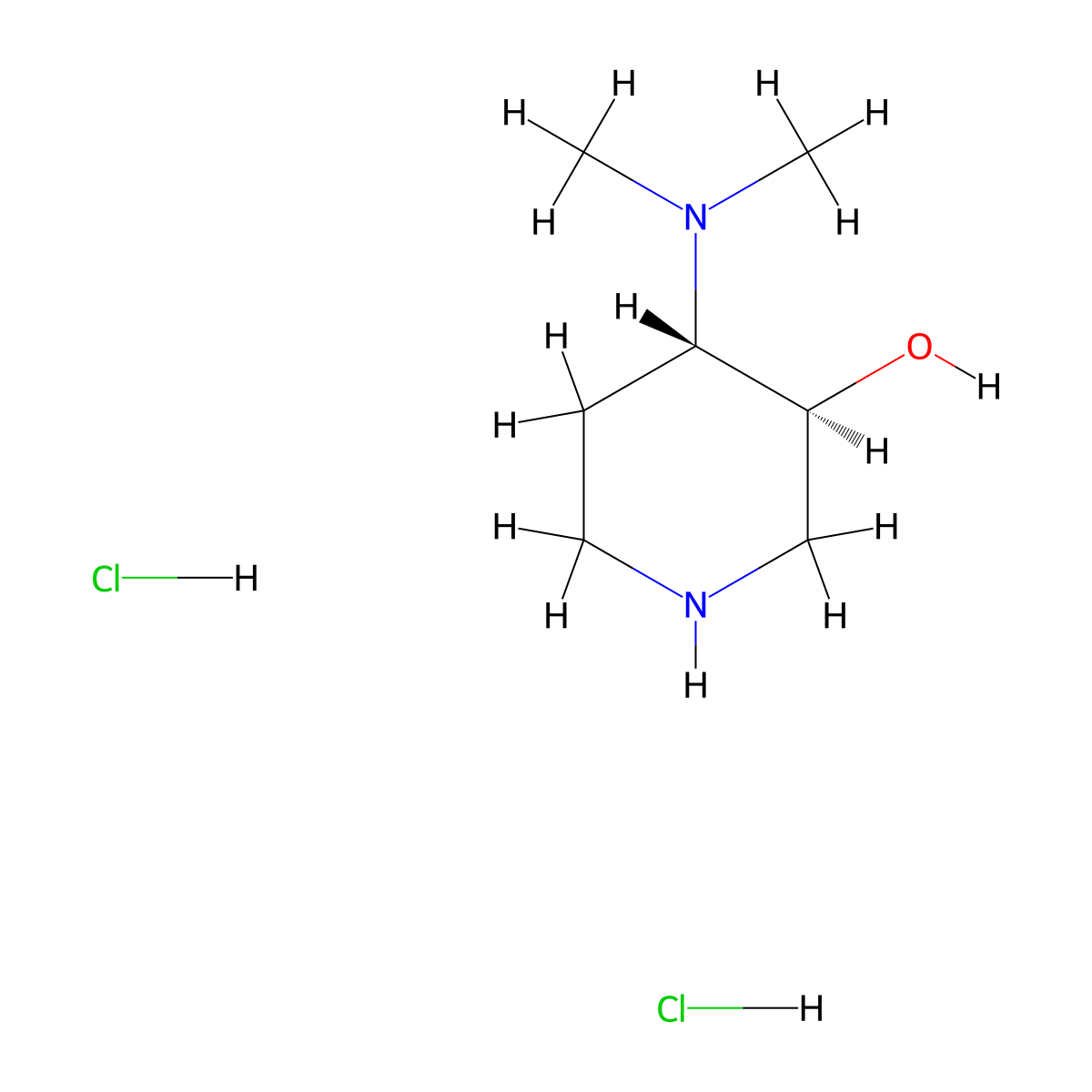 trans-4-(Dimethylamino)-3-piperidinol dihydrochloride molecular structure, CAS 1609406-33-8