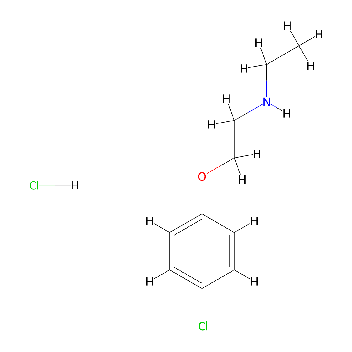[2-(4-Chlorophenoxy)ethyl]ethylamine hydrochloride molecular structure, CAS 1609406-35-0