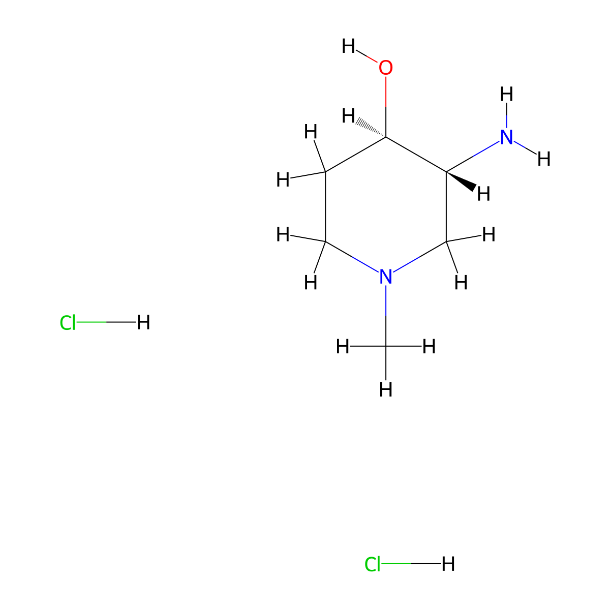 trans-3-Amino-1-methylpiperidin-4-ol dihydrochloride molecular structure, CAS 1609406-37-2