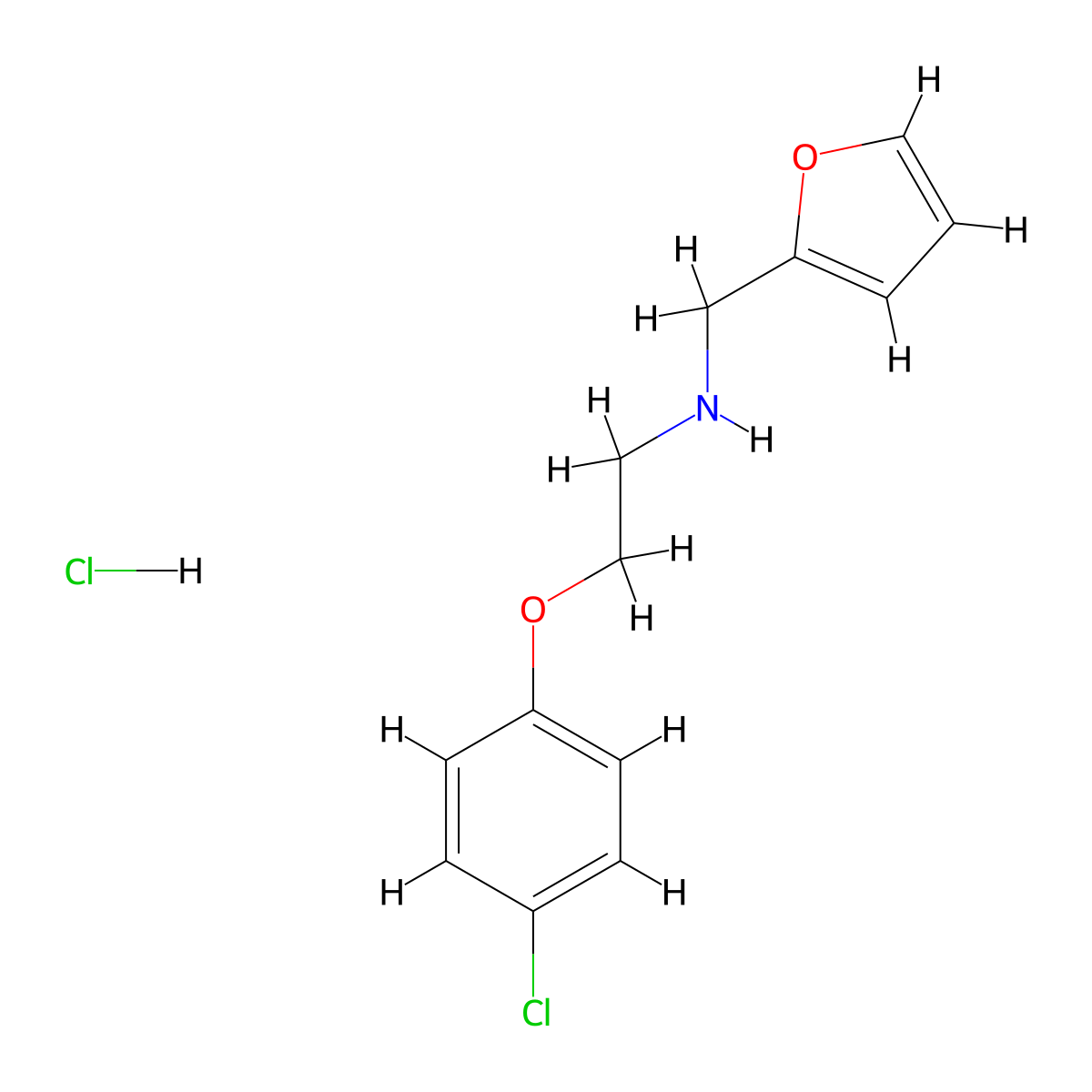 [2-(4-Chlorophenoxy)ethyl](2-furylmethyl)amine hydrochloride molecular structure, CAS 1609406-38-3
