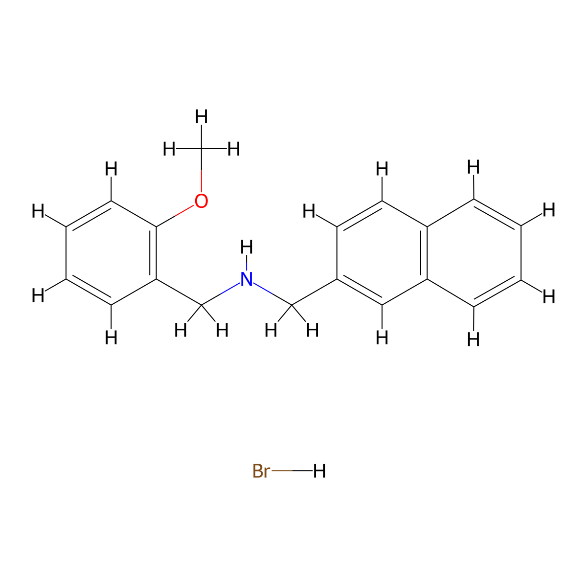 (2-Methoxybenzyl)(2-naphthylmethyl)amine hydrobromide molecular structure, CAS 1609406-39-4