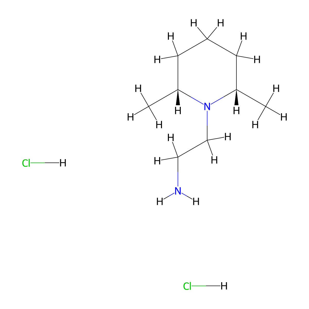 2-((2R,6S)-2,6-Dimethylpiperidin-1-yl)ethanamine dihydrochloride molecular structure, CAS 1609406-40-7