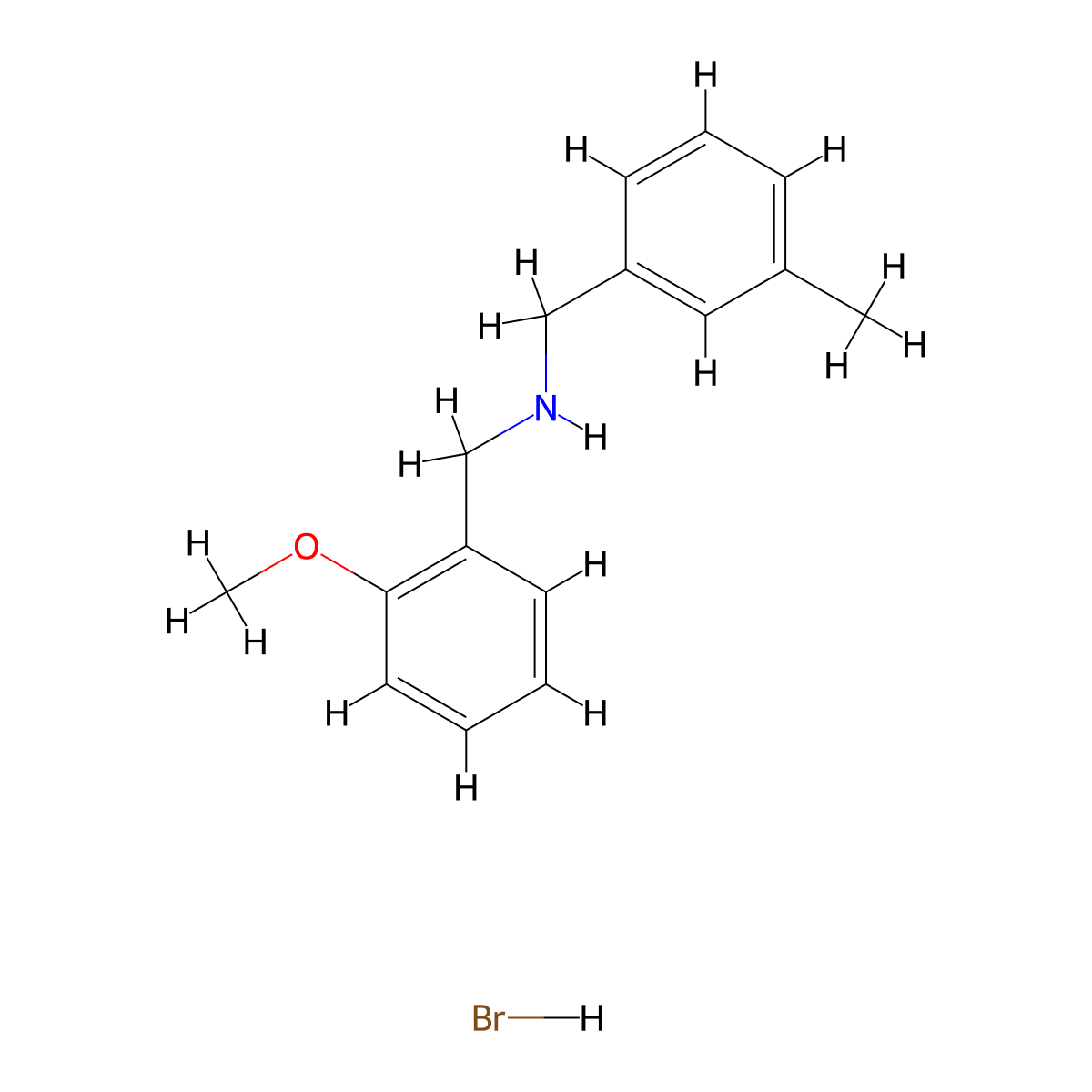 (2-Methoxybenzyl)(3-methylbenzyl)amine hydrobromide molecular structure, CAS 1609406-41-8