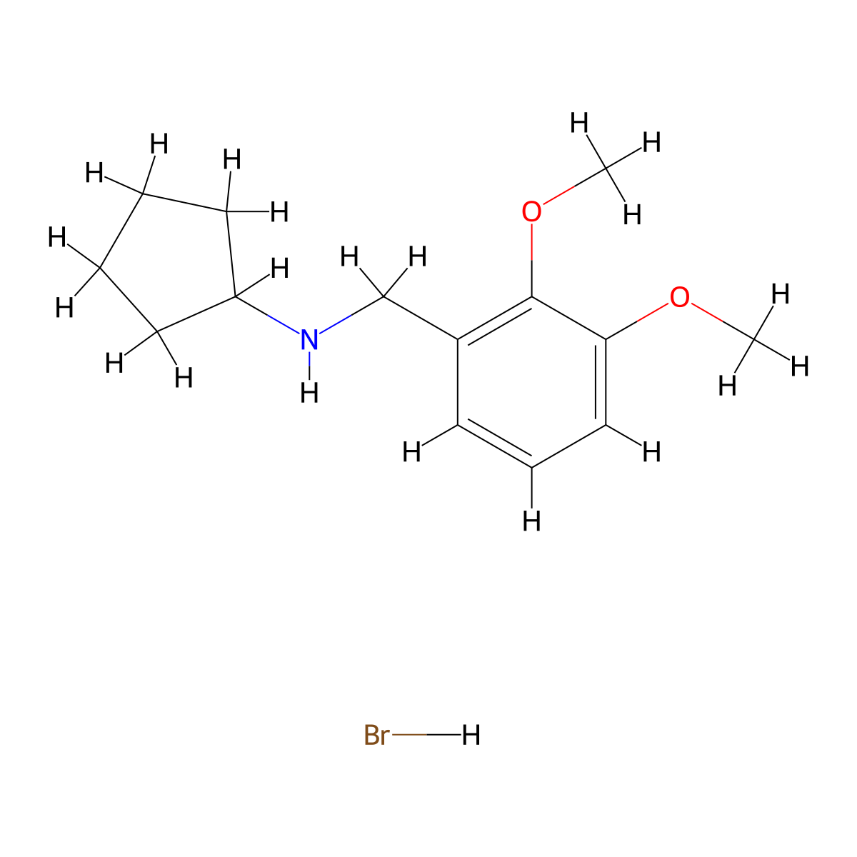 N-(2,3-Dimethoxybenzyl)cyclopentanamine hydrobromide molecular structure, CAS 1609406-42-9