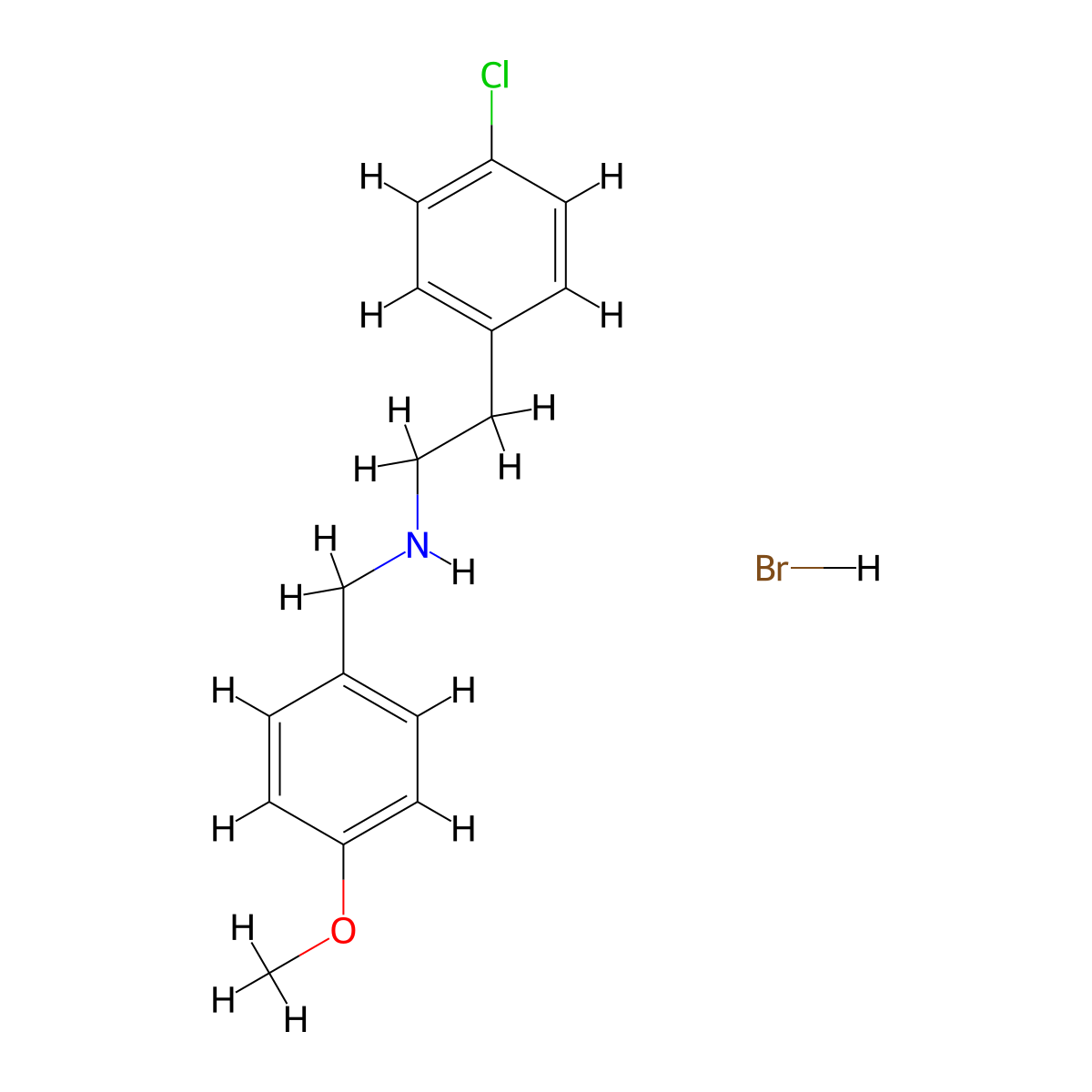 [2-(4-Chlorophenyl)ethyl](4-methoxybenzyl)amine hydrobromide molecular structure, CAS 1609406-45-2