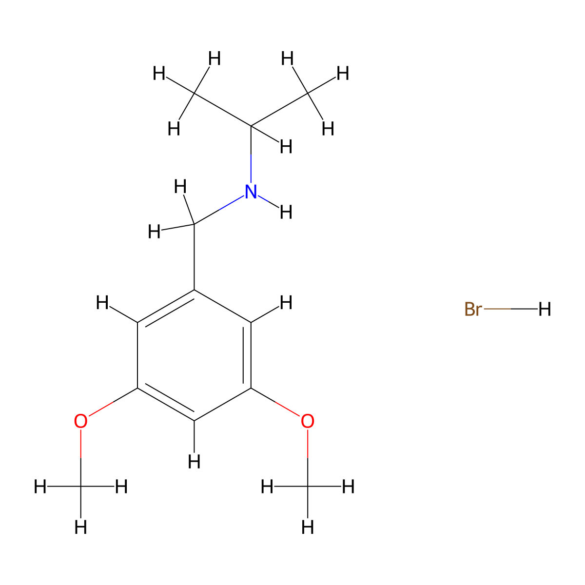 N-(3,5-dimethoxybenzyl)-2-propanamine hydrobromide molecular structure, CAS 1609406-46-3