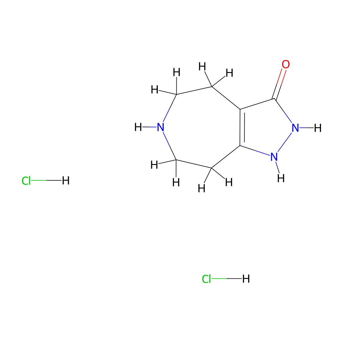 1H,4H,5H,6H,7H,8H-pyrazolo(3,4-d)azepin-3-ol dihydrochloride molecular structure, CAS 1609406-47-4