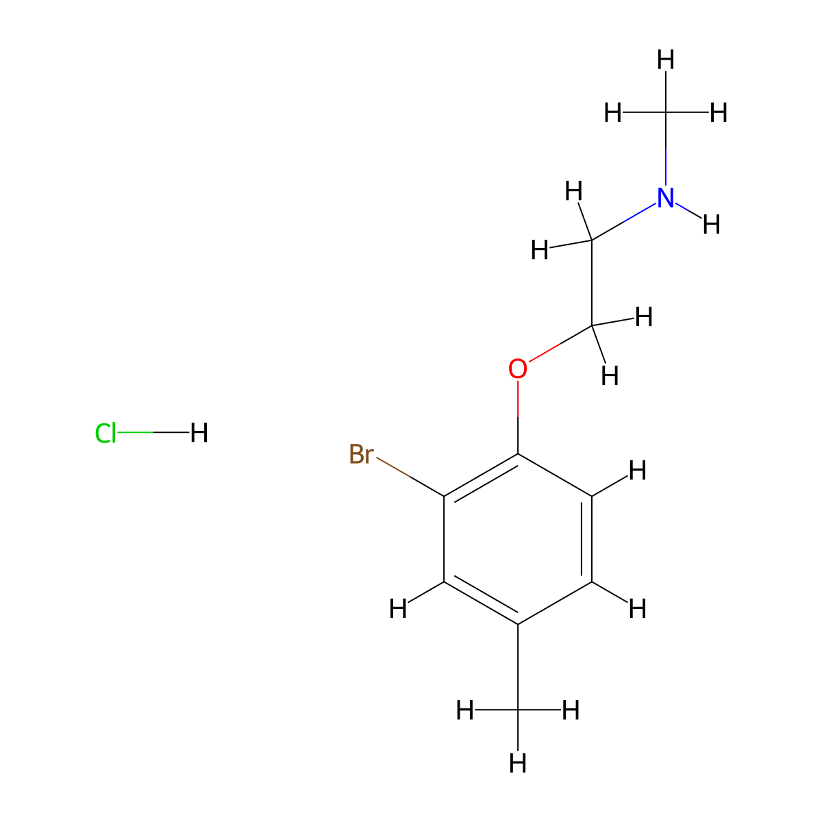 [2-(2-Bromo-4-methylphenoxy)ethyl]methylamine hydrochloride molecular structure, CAS 1609406-49-6