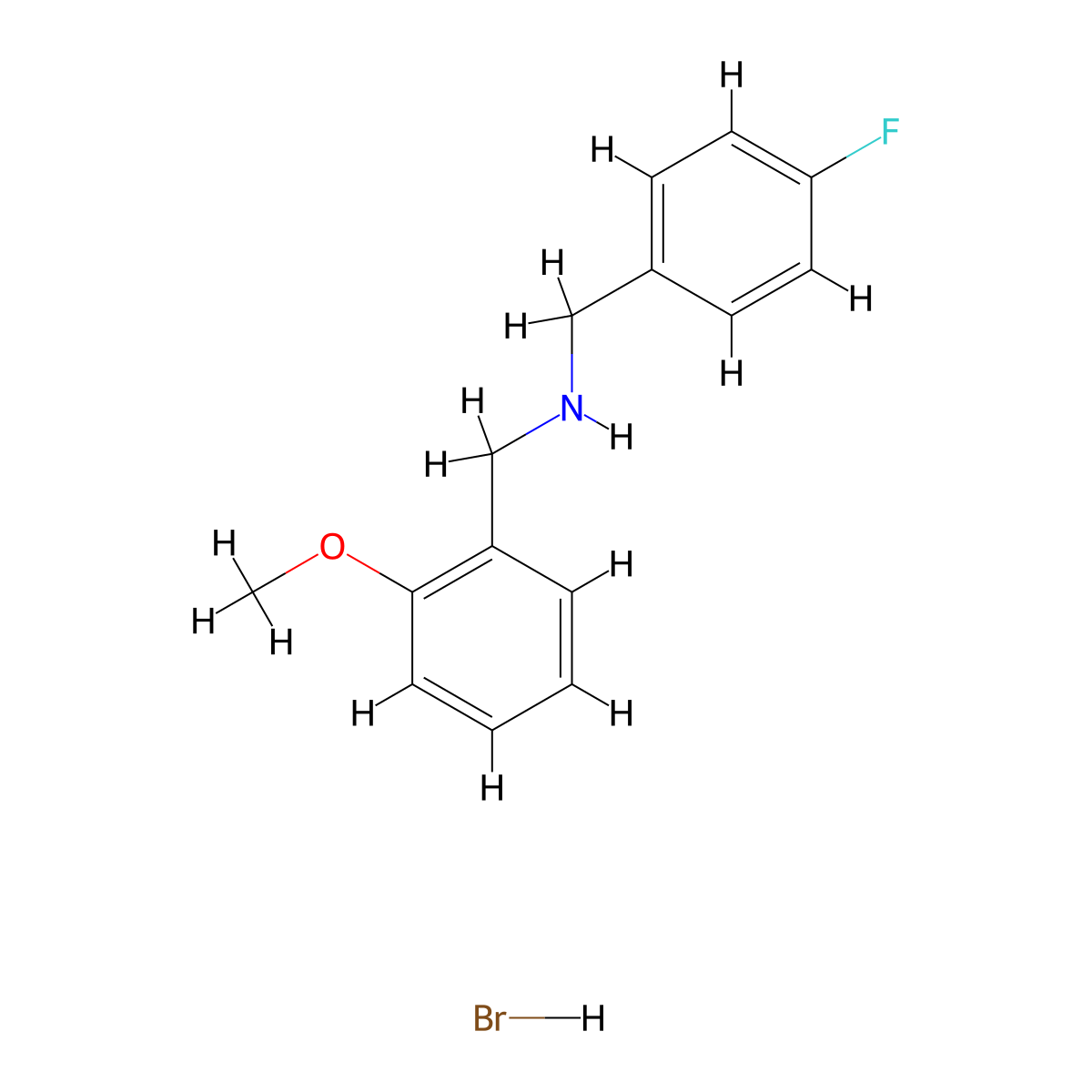 (4-Fluorobenzyl)(2-methoxybenzyl)amine hydrobromide molecular structure, CAS 1609406-51-0
