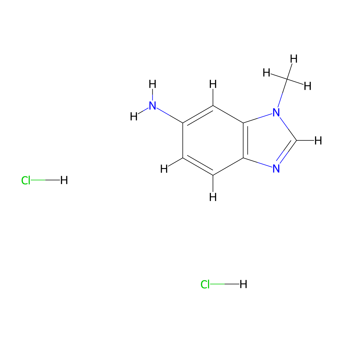 1-methyl-1H-1,3-benzodiazol-6-amine dihydrochloride molecular structure, CAS 1609406-54-3