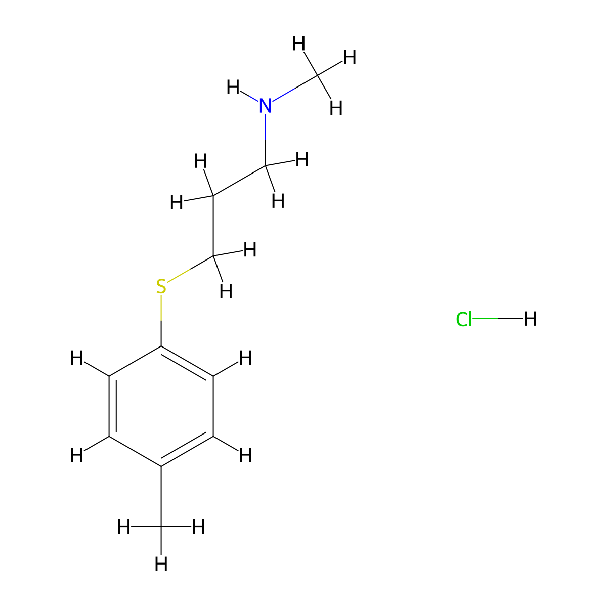 N-Methyl-3-[(4-methylphenyl)thio]-1-propanamine hydrochloride molecular structure, CAS 1609406-59-8