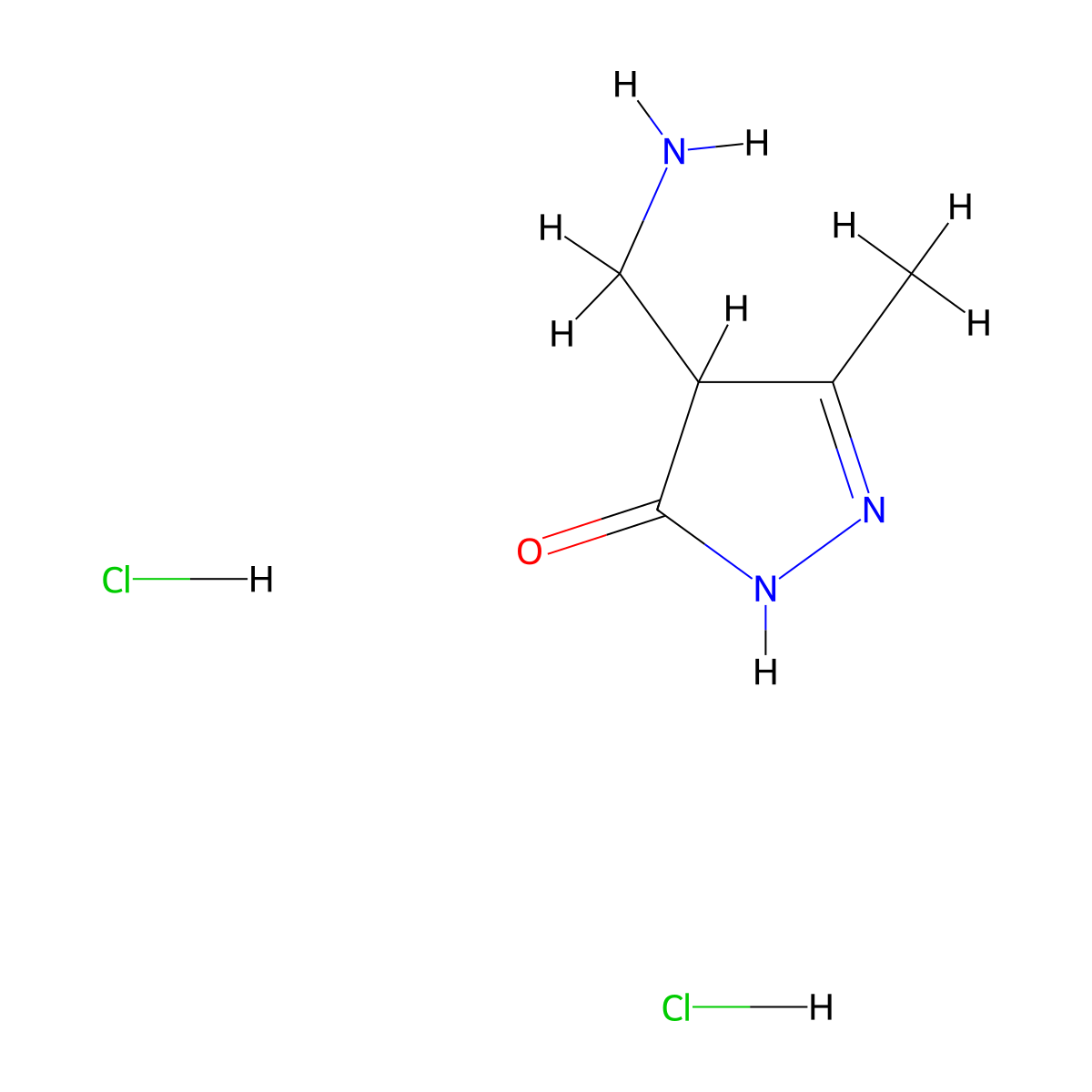 4-(Aminomethyl)-5-methyl-2,4-dihydro-3H-pyrazol-3-one dihydrochloride molecular structure, CAS 1609406-66-7