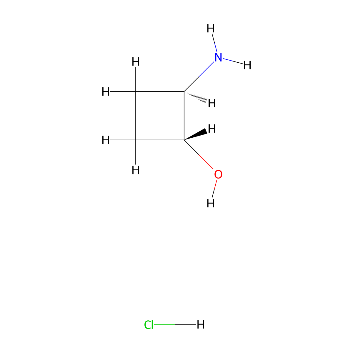 trans-2-Aminocyclobutanol hydrochloride molecular structure, CAS 1609406-69-0