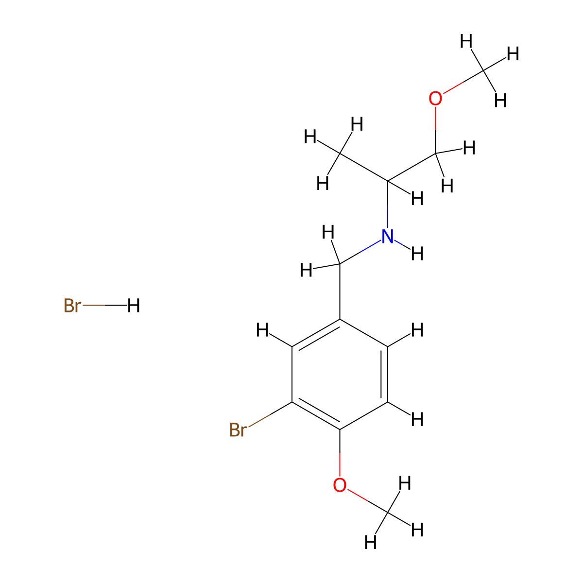 N-(3-bromo-4-methoxybenzyl)-1-methoxy-2-propanamine hydrobromide molecular structure, CAS 1609406-74-7