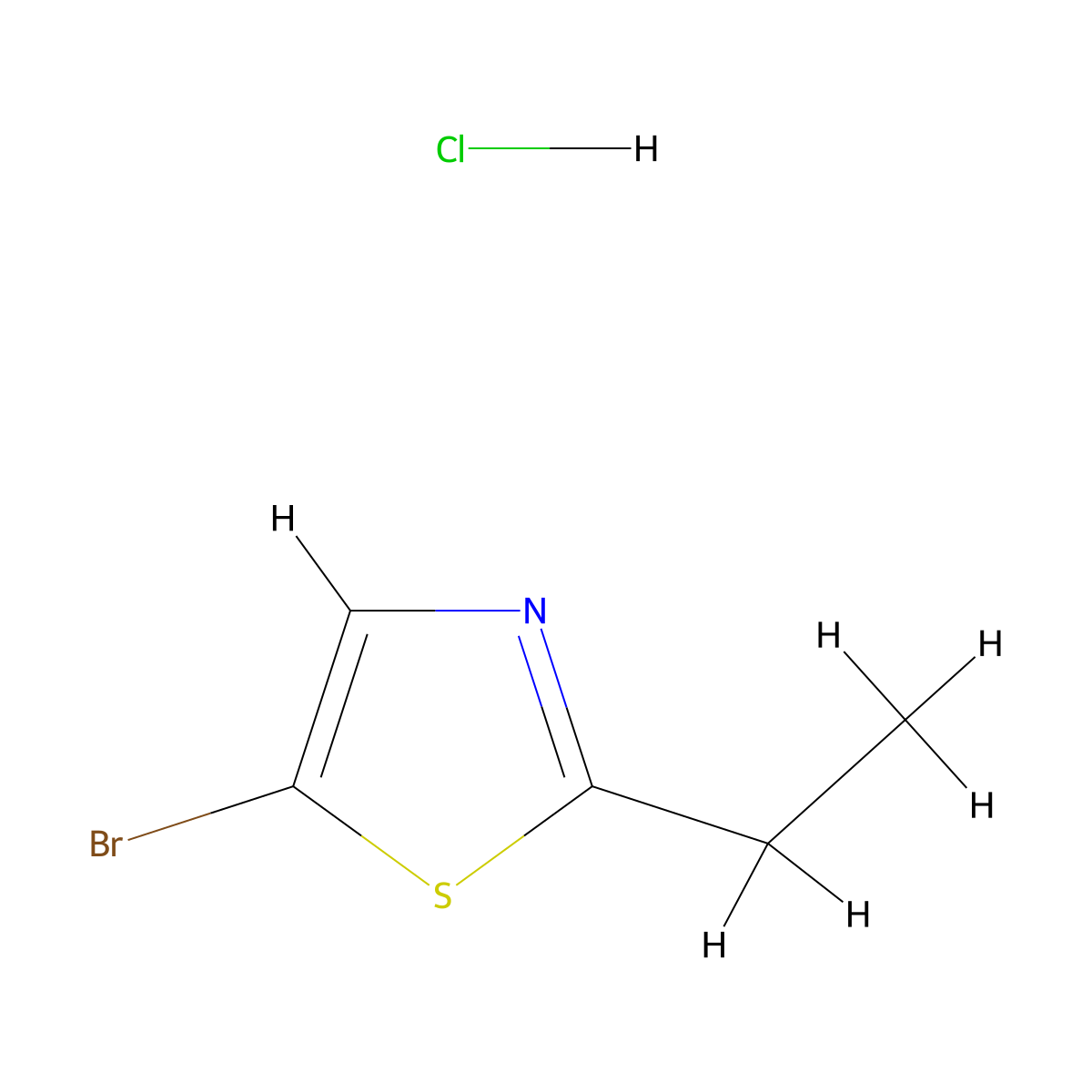 5-Bromo-2-ethyl-1,3-thiazole hydrochloride molecular structure, CAS 1609406-77-0