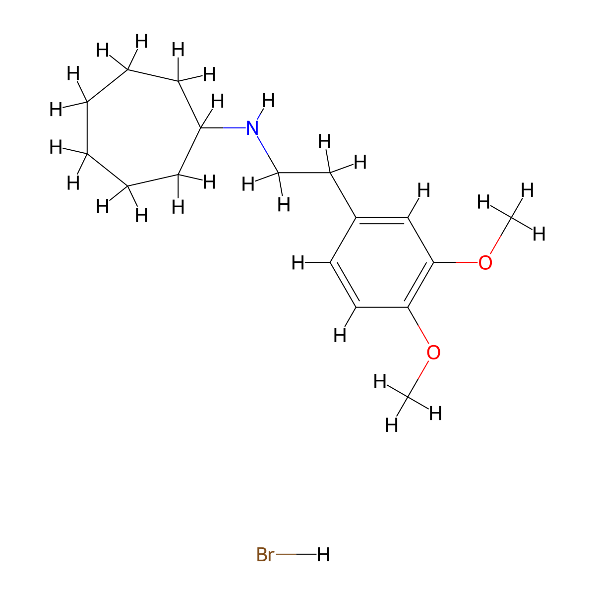N-[2-(3,4-Dimethoxyphenyl)ethyl]cycloheptanamine hydrobromide molecular structure, CAS 1609406-83-8