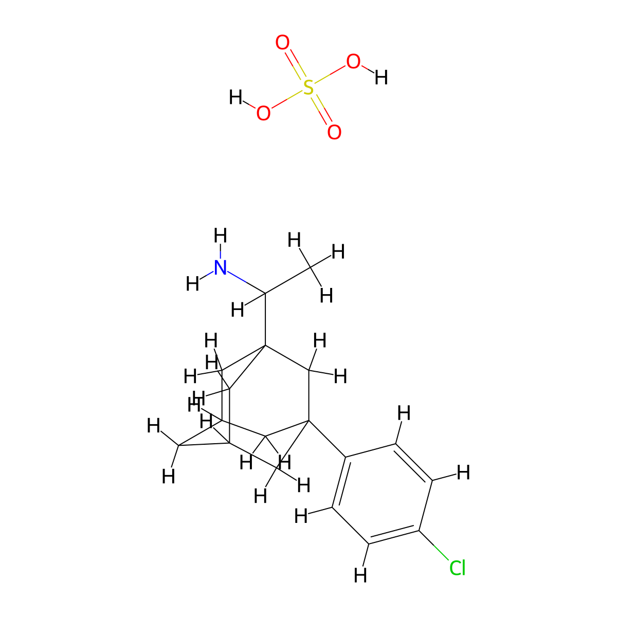 1-(3-(4-Chlorophenyl)adamantan-1-yl)ethanamine sulfate molecular structure, CAS 1609406-84-9