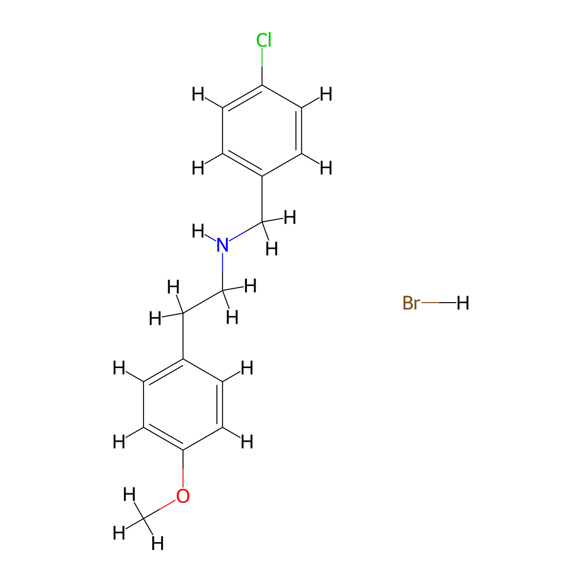 N-(4-chlorobenzyl)-2-(4-methoxyphenyl)ethanamine hydrobromide molecular structure, CAS 1609406-85-0