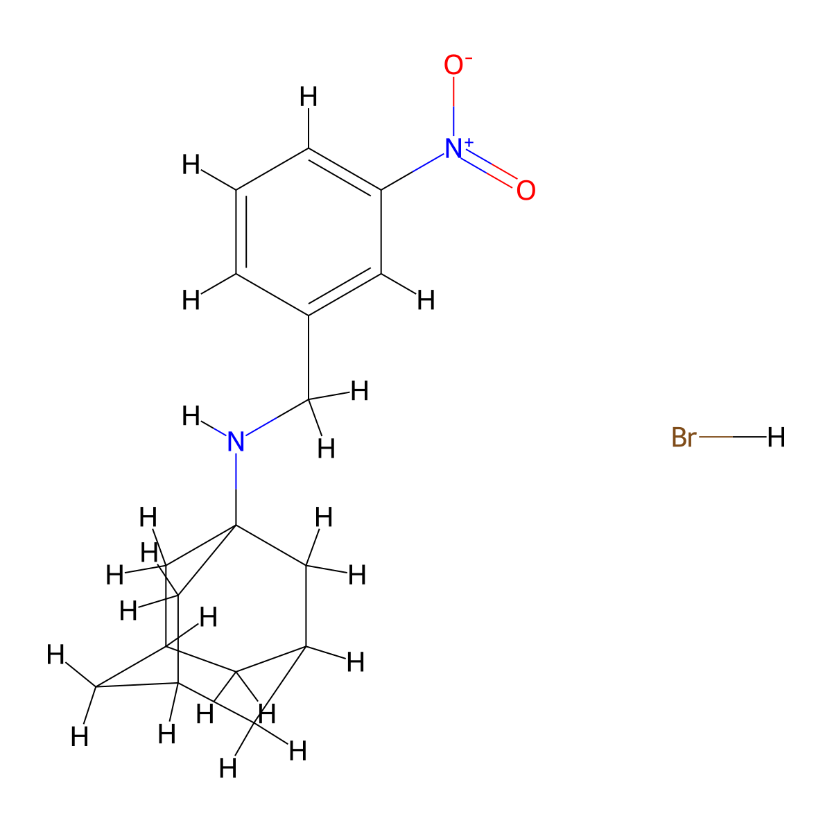 N-(3-Nitrobenzyl)-1-adamantanamine hydrobromide molecular structure, CAS 1609406-90-7