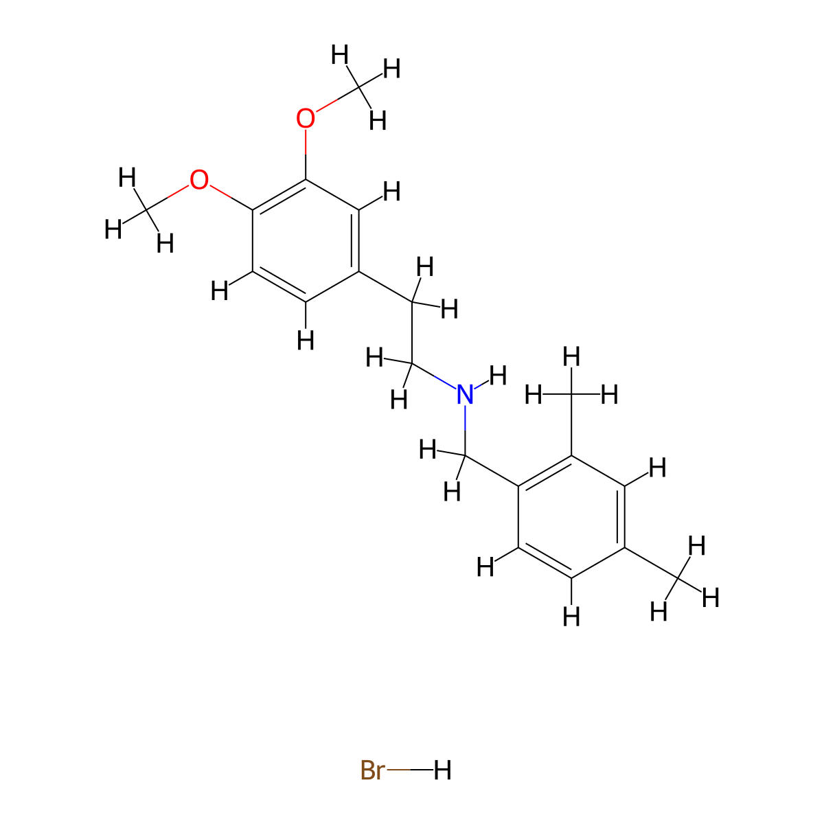 [2-(3,4-Dimethoxyphenyl)ethyl](2,4-dimethylbenzyl)amine hydrobromide molecular structure, CAS 1609406-94-1