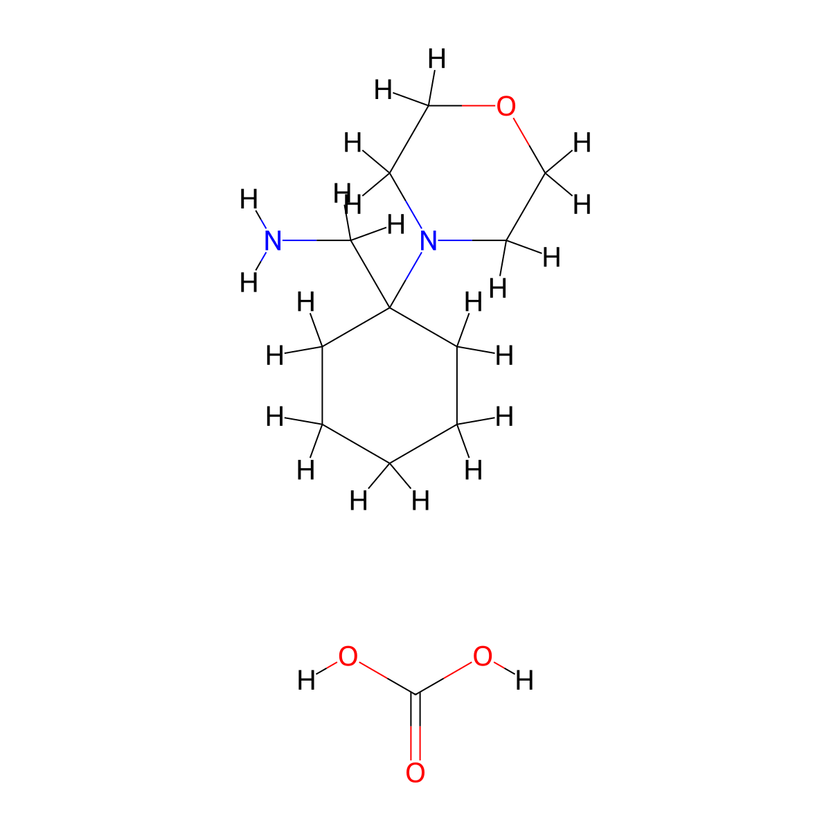 ([1-(4-Morpholinyl)cyclohexyl]methyl)amine carbonic acid (1:1) molecular structure, CAS 1609406-96-3