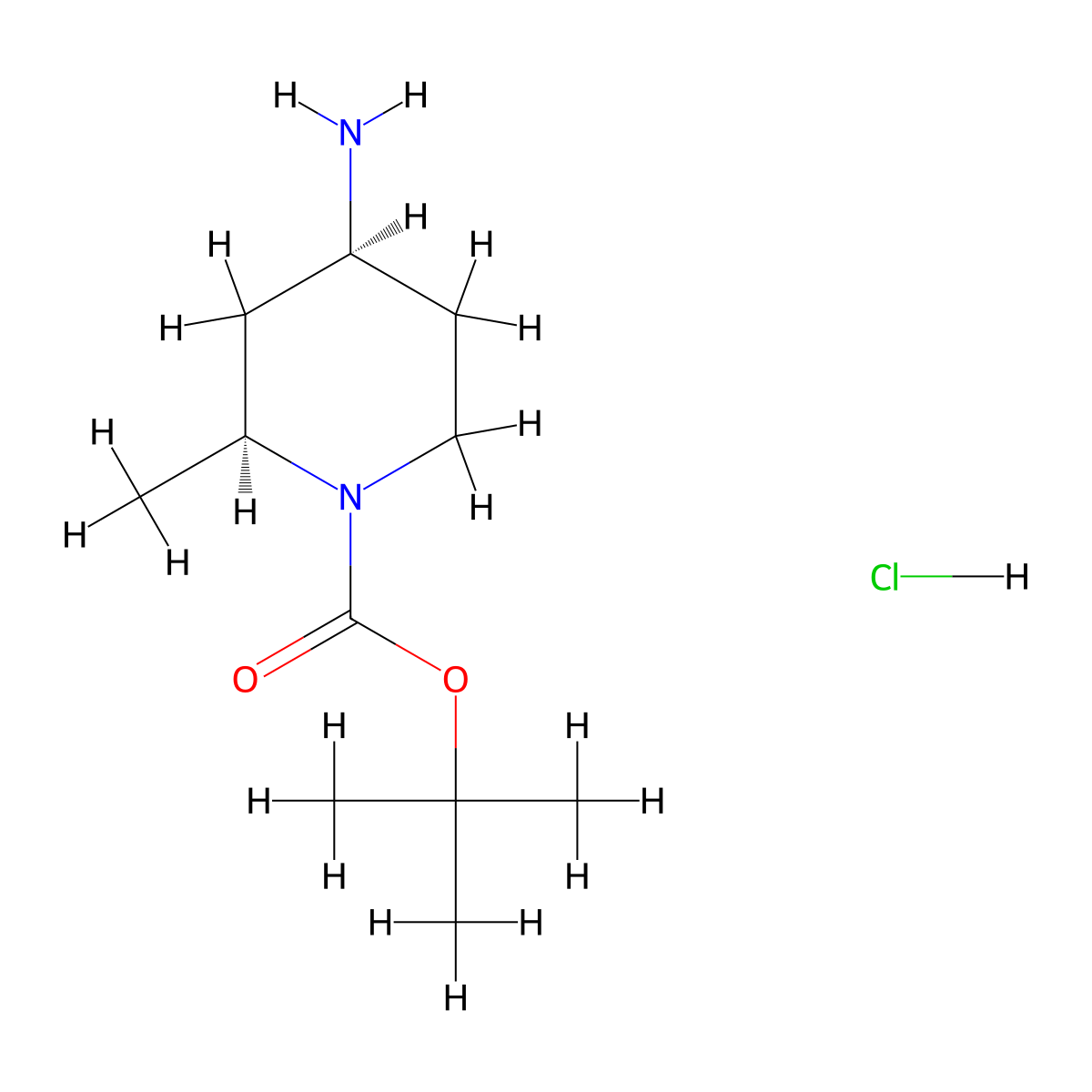 cis-tert-Butyl 4-amino-2-methylpiperidine-1-carboxylate hydrochloride molecular structure, CAS 1609406-97-4