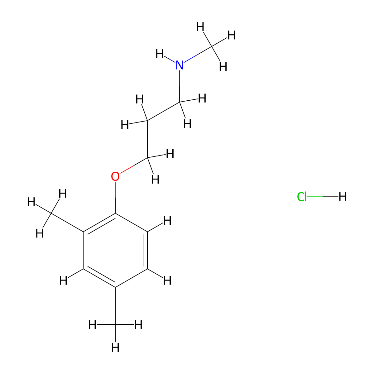 [3-(2,4-Dimethylphenoxy)propyl]methylamine hydrochloride molecular structure, CAS 1609406-98-5