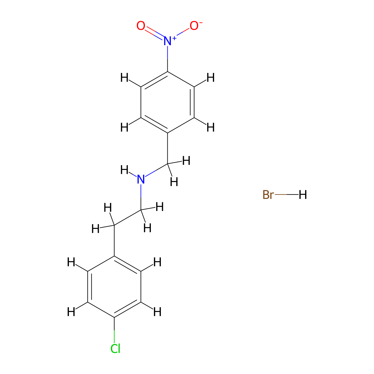 [2-(4-Chlorophenyl)ethyl](4-nitrobenzyl)amine hydrobromide molecular structure, CAS 1609407-00-2
