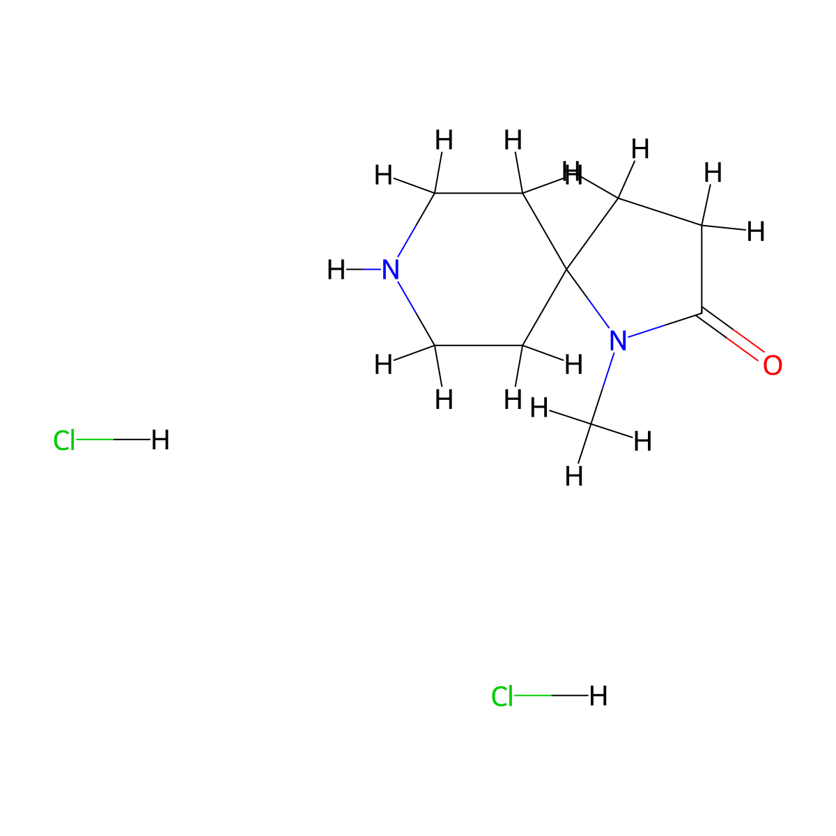 1-Methyl-1,8-diazaspiro[4.5]decan-2-one dihydrochloride molecular structure, CAS 1609407-01-3