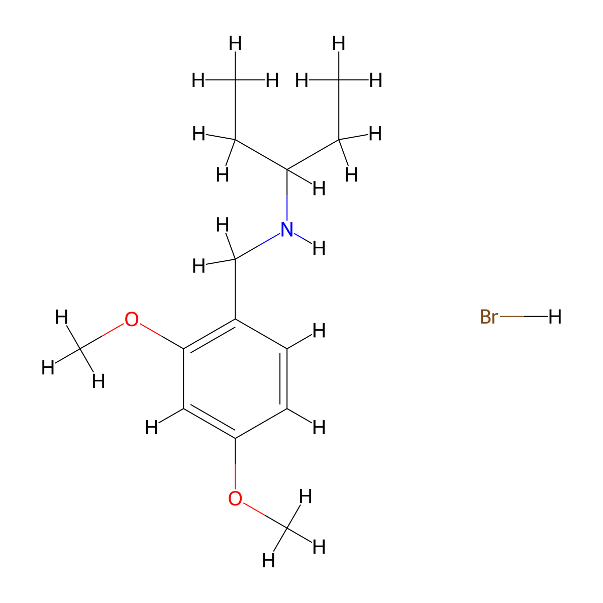 N-(2,4-dimethoxybenzyl)-3-pentanamine hydrobromide molecular structure, CAS 1609407-03-5