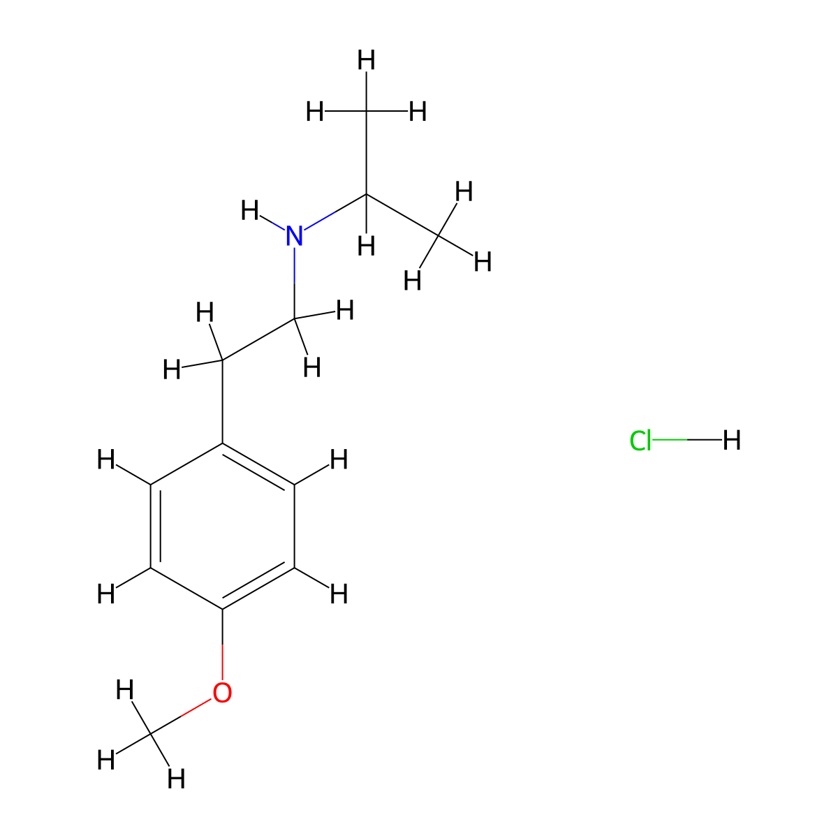 N-[2-(4-Methoxyphenyl)ethyl]-2-propanamine hydrochloride molecular structure, CAS 1609407-06-8