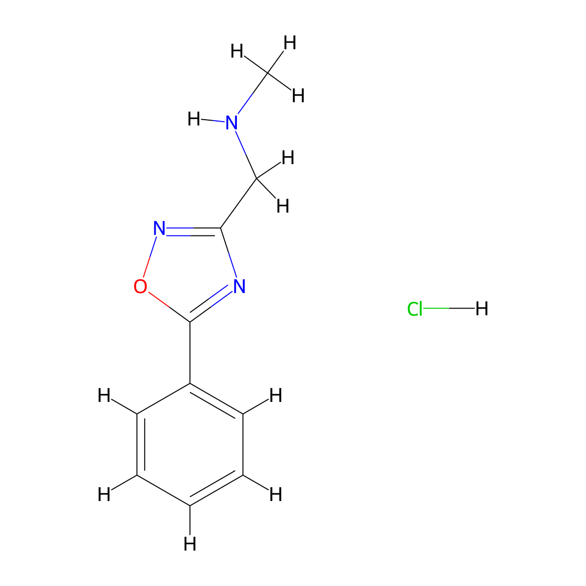 N-Methyl-1-(5-phenyl-1,2,4-oxadiazol-3-YL)methanamine hydrochloride molecular structure, CAS 1609407-07-9