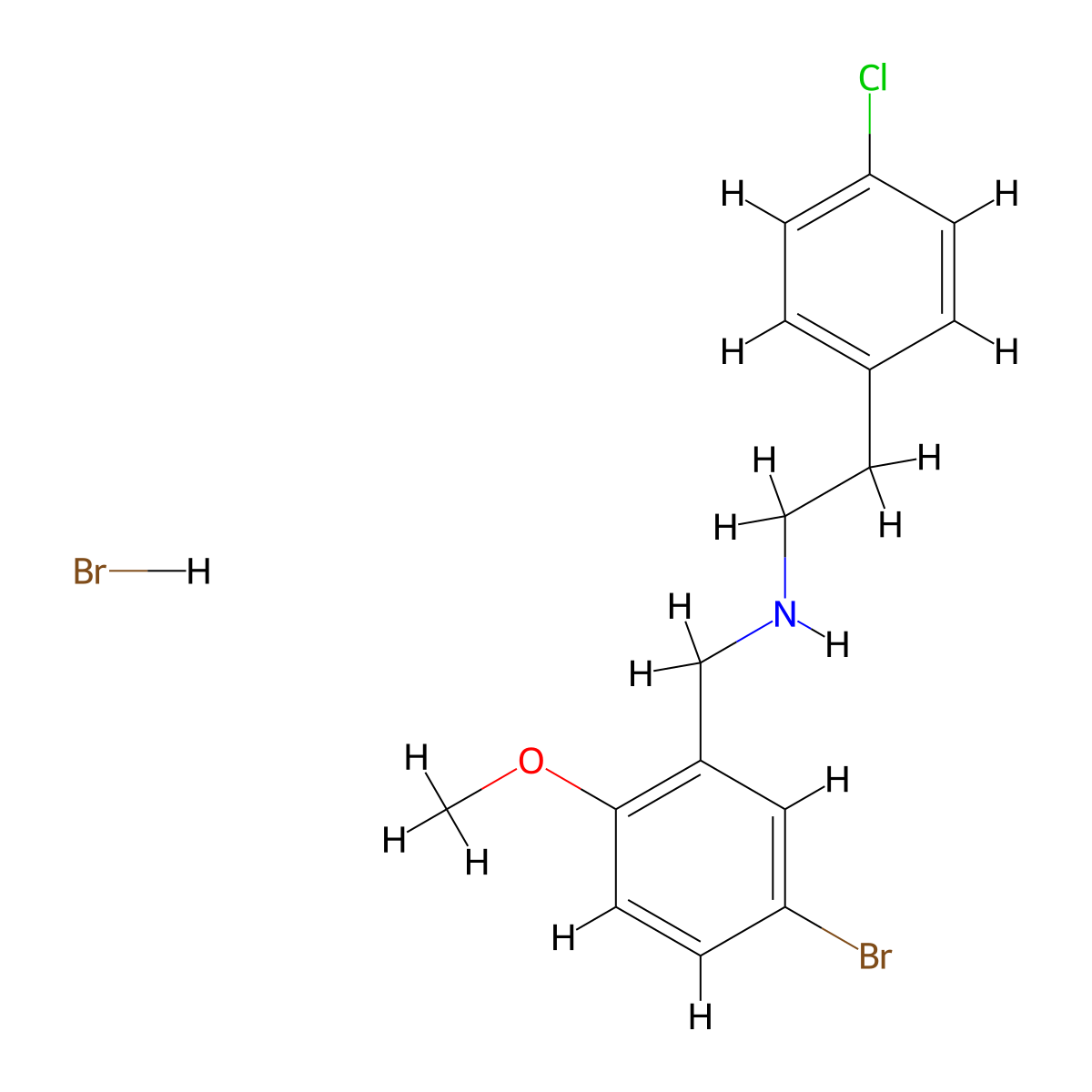 N-(5-bromo-2-methoxybenzyl)-2-(4-chlorophenyl)ethanamine hydrobromide molecular structure, CAS 1609407-09-1