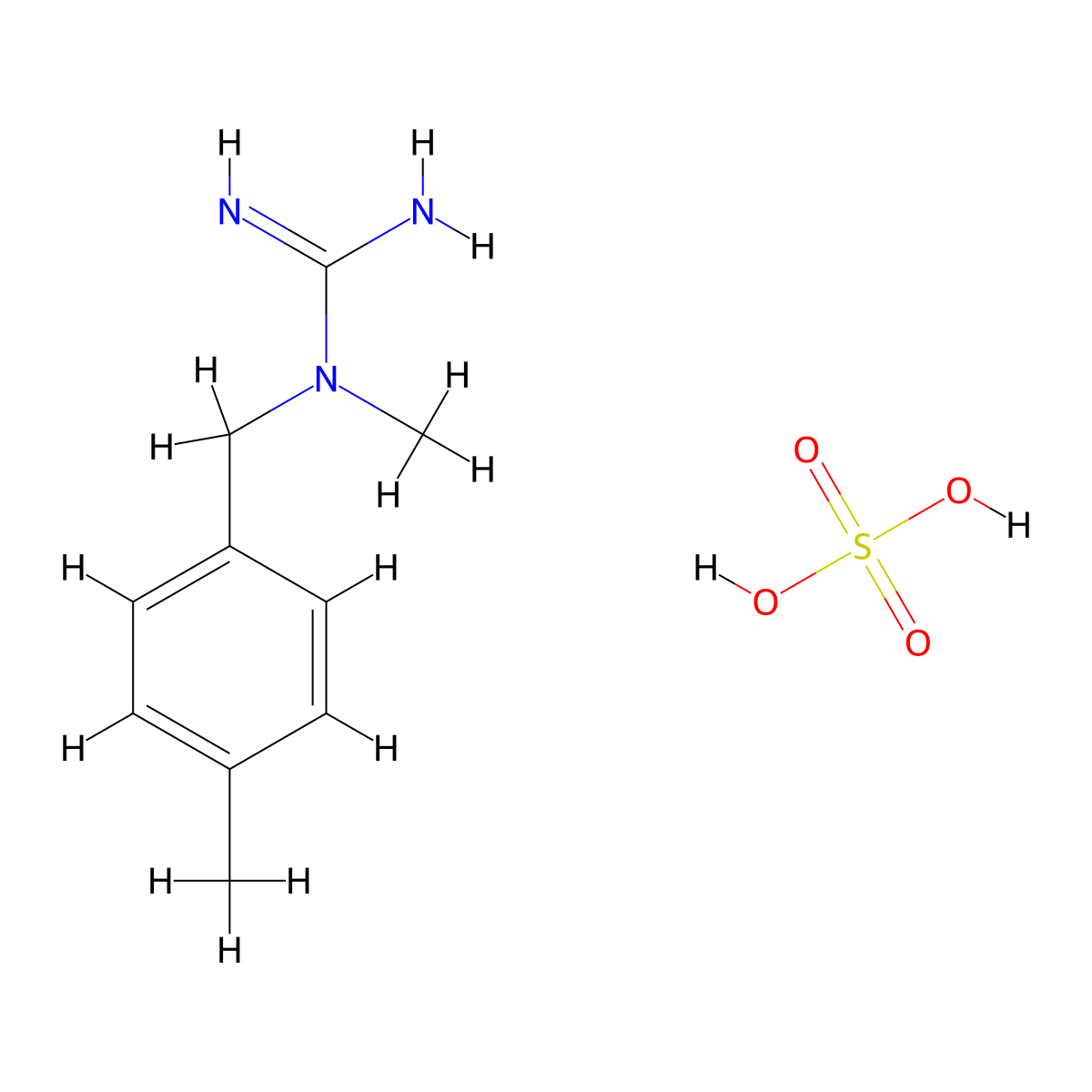 N-methyl-N-(4-methylbenzyl)guanidine sulfate molecular structure, CAS 1609407-12-6