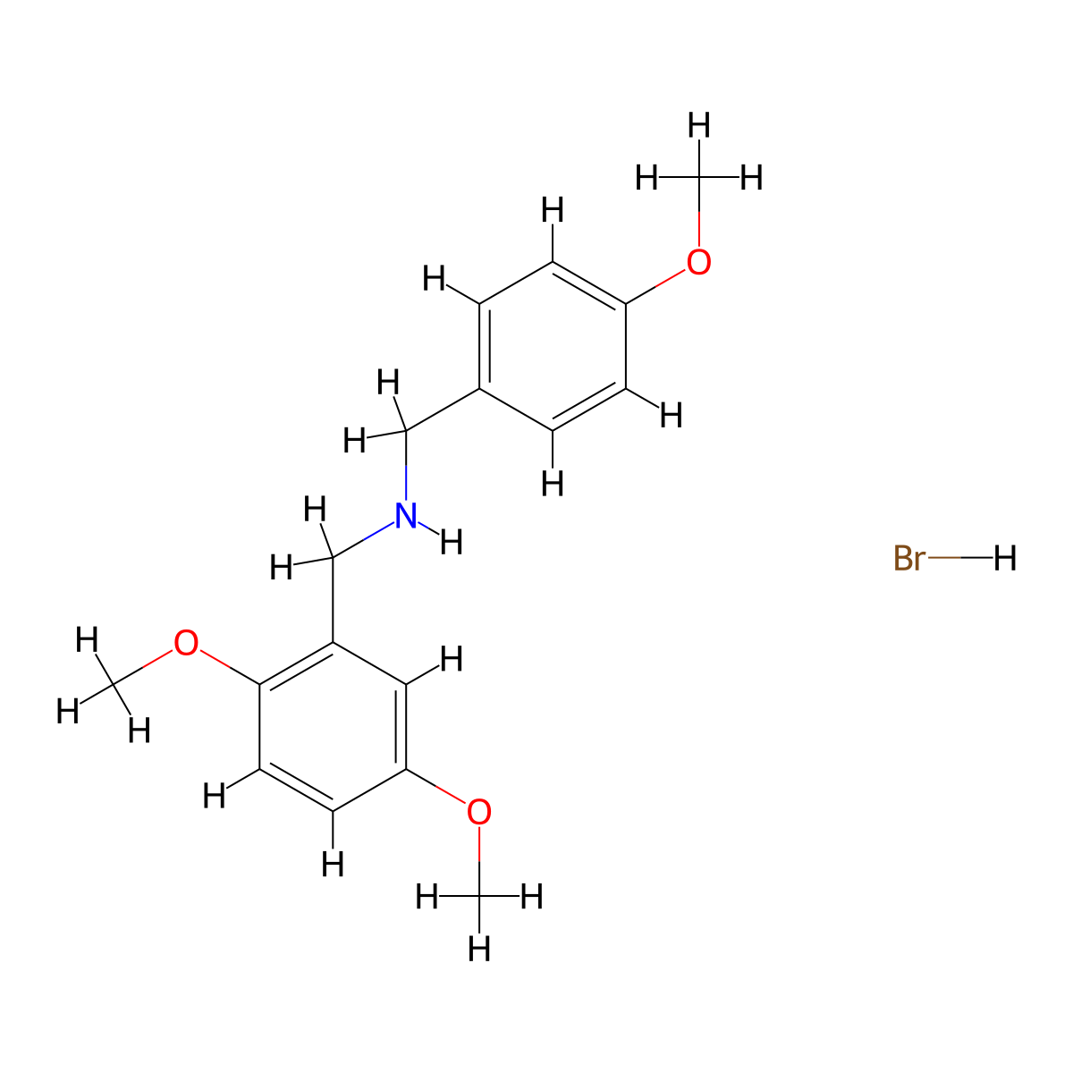 (2,5-Dimethoxybenzyl)(4-methoxybenzyl)amine hydrobromide molecular structure, CAS 1609407-14-8