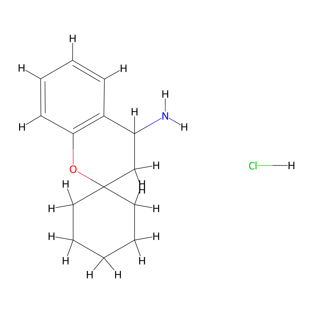 3,4-Dihydrospiro[chromene-2,1'-cyclohexan]-4-amine hydrochloride molecular structure, CAS 1609407-15-9