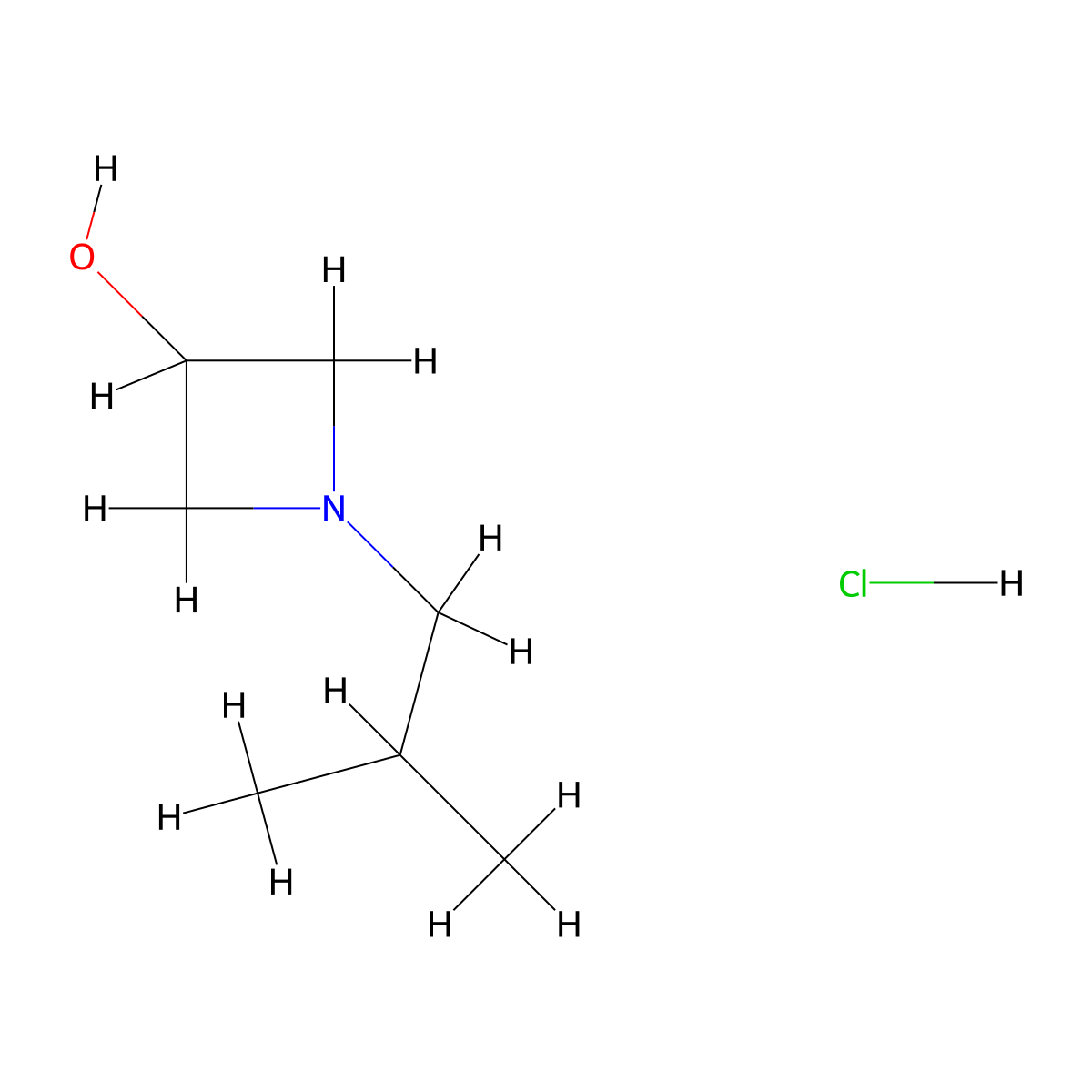 1-Isobutyl-3-azetidinol hydrochloride molecular structure, CAS 1609407-18-2
