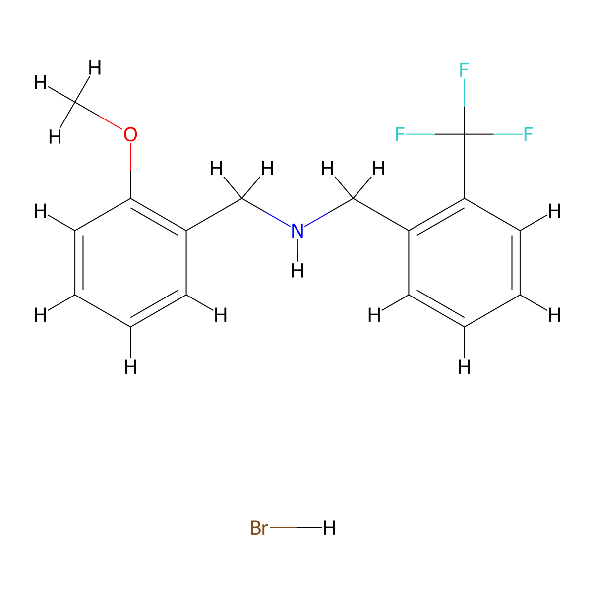 (2-Methoxybenzyl)[2-(trifluoromethyl)benzyl]amine hydrobromide molecular structure, CAS 1609407-20-6