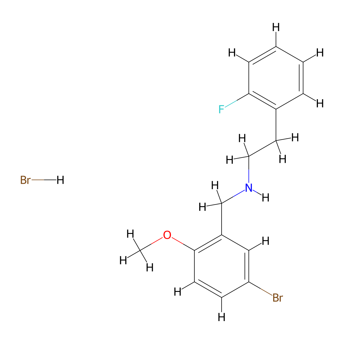 N-(5-bromo-2-methoxybenzyl)-2-(2-fluorophenyl)ethanamine hydrobromide molecular structure, CAS 1609407-23-9