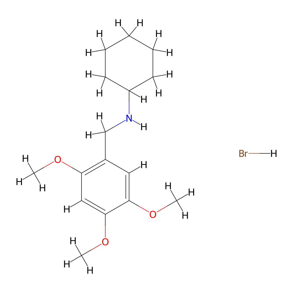 N-(2,4,5-Trimethoxybenzyl)cyclohexanamine hydrobromide molecular structure, CAS 1609407-25-1
