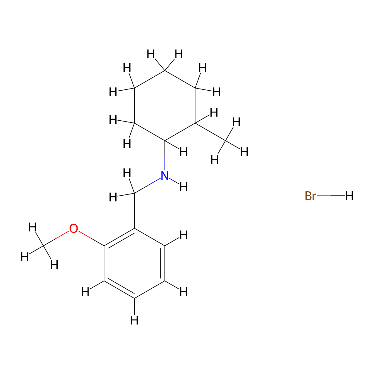 N-(2-methoxybenzyl)-2-methylcyclohexanamine hydrobromide molecular structure, CAS 1609407-26-2