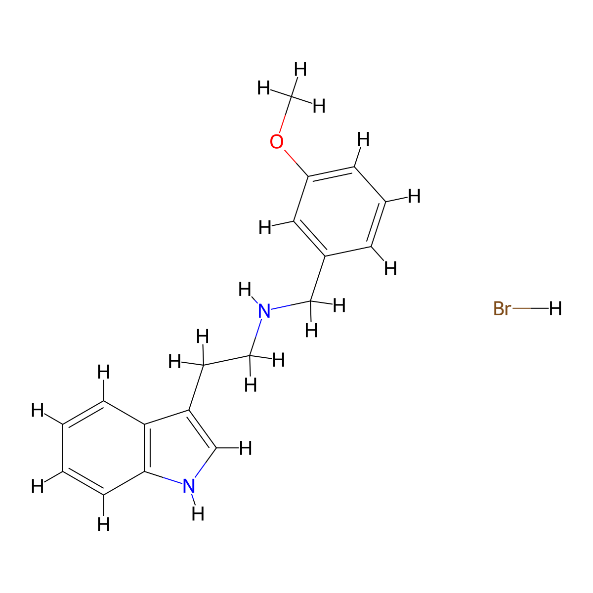 [2-(1H-indol-3-yl)ethyl](3-methoxybenzyl)amine hydrobromide molecular structure, CAS 1609407-29-5