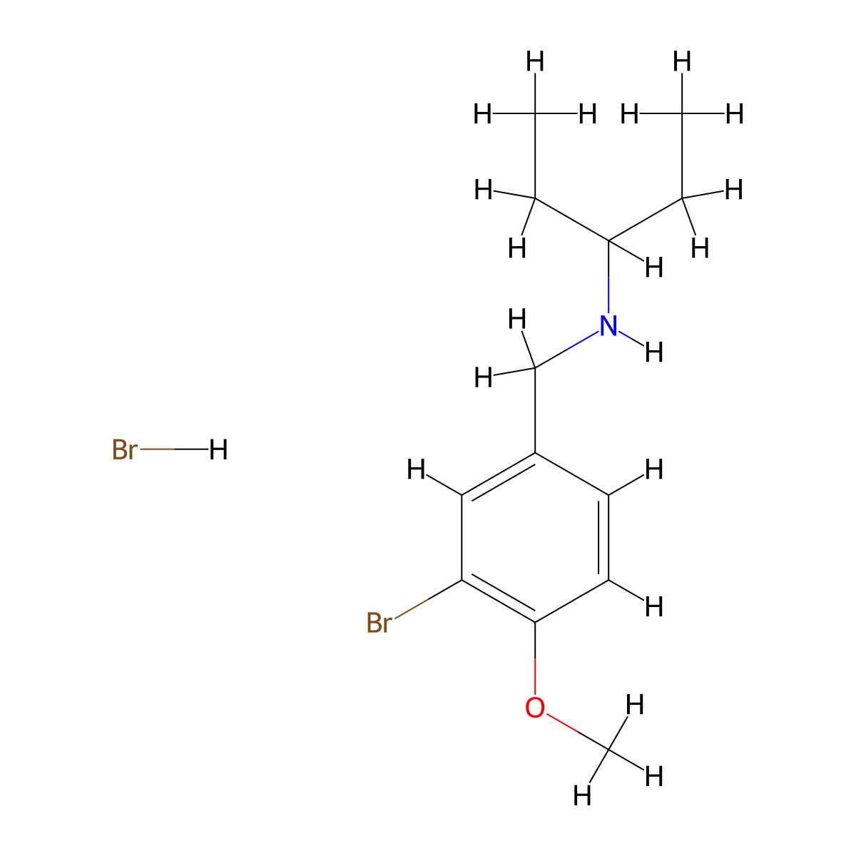 N-(3-bromo-4-methoxybenzyl)-3-pentanamine hydrobromide molecular structure, CAS 1609407-30-8