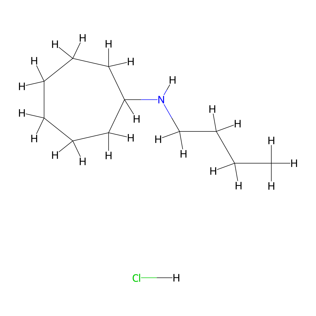N-Butylcycloheptanamine hydrochloride molecular structure, CAS 1609407-31-9