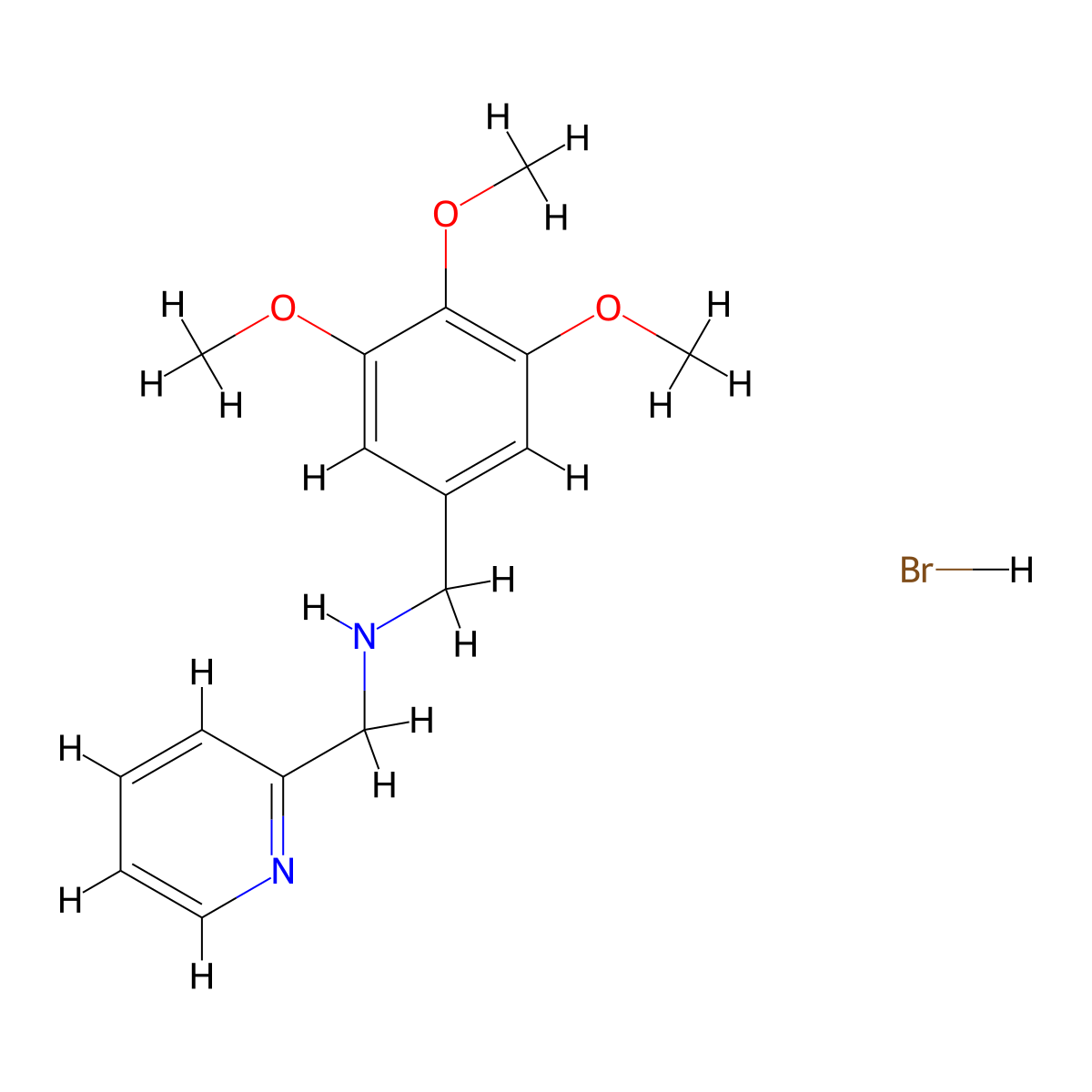 (2-Pyridinylmethyl)(3,4,5-trimethoxybenzyl)amine hydrobromide molecular structure, CAS 1609407-32-0