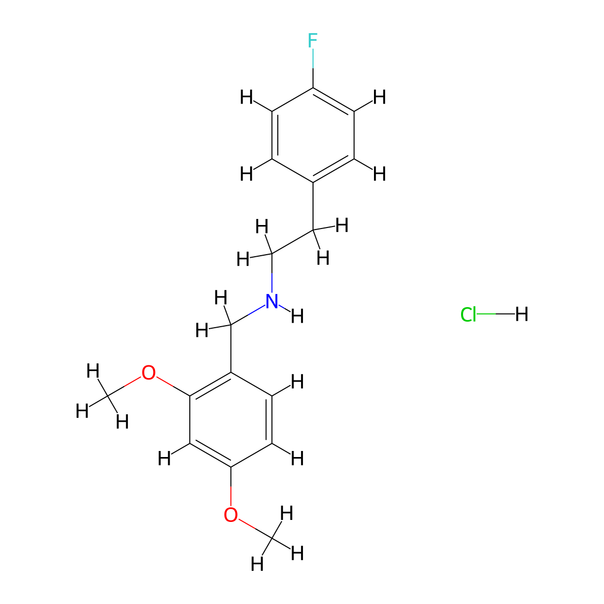 N-(2,4-Dimethoxybenzyl)-2-(4-fluorophenyl)ethanamine hydrochloride molecular structure, CAS 1609407-33-1