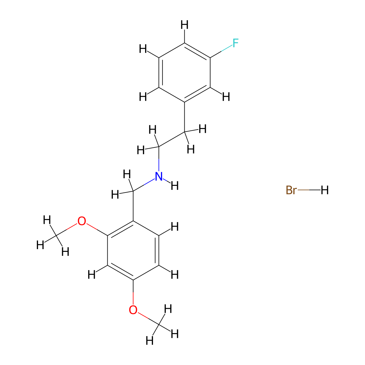 N-(2,4-dimethoxybenzyl)-2-(3-fluorophenyl)ethanamine hydrobromide molecular structure, CAS 1609407-34-2