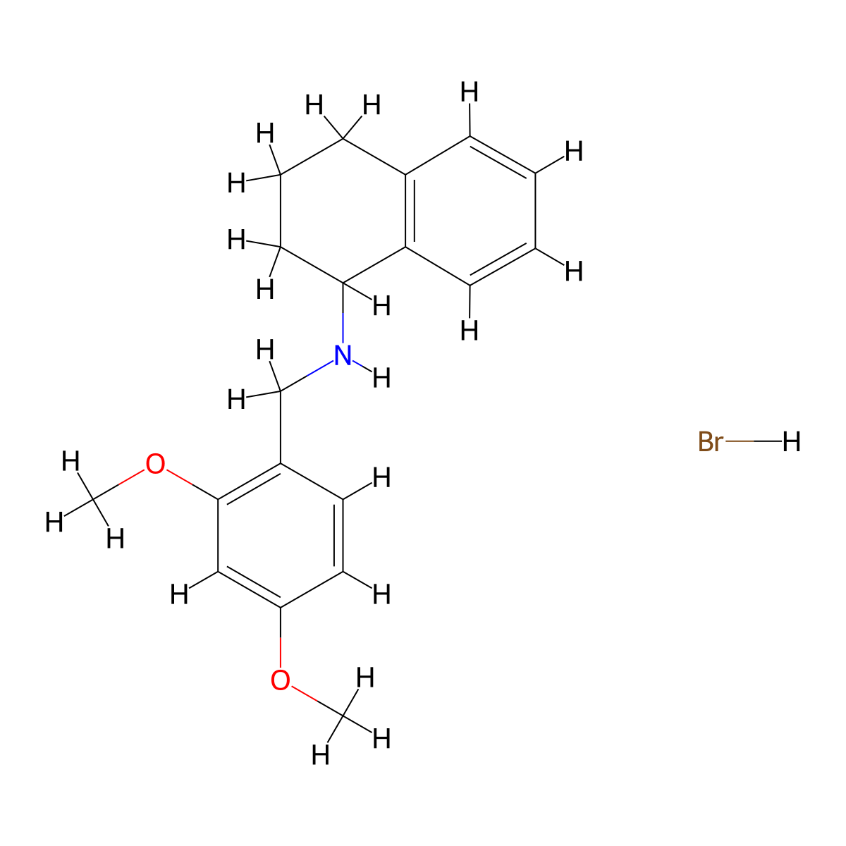 N-(2,4-Dimethoxybenzyl)-1,2,3,4-tetrahydronaphthalen-1-amine hydrobromide molecular structure, CAS 1609407-35-3