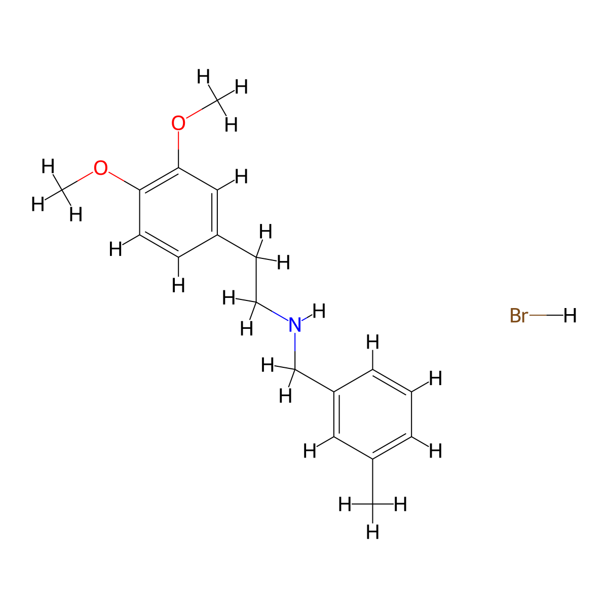 [2-(3,4-Dimethoxyphenyl)ethyl](3-methylbenzyl)amine hydrobromide molecular structure, CAS 1609407-36-4